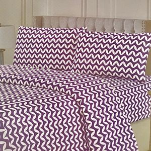 ⭐️FINAL RUN⭐️King 4pc Purple Wave Bedsheets